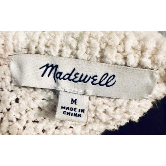 Madewell Popcorn Bobble Knit Open Front Cardigan Ivory White L0610 SP19 Medium - Picture 4 of 6